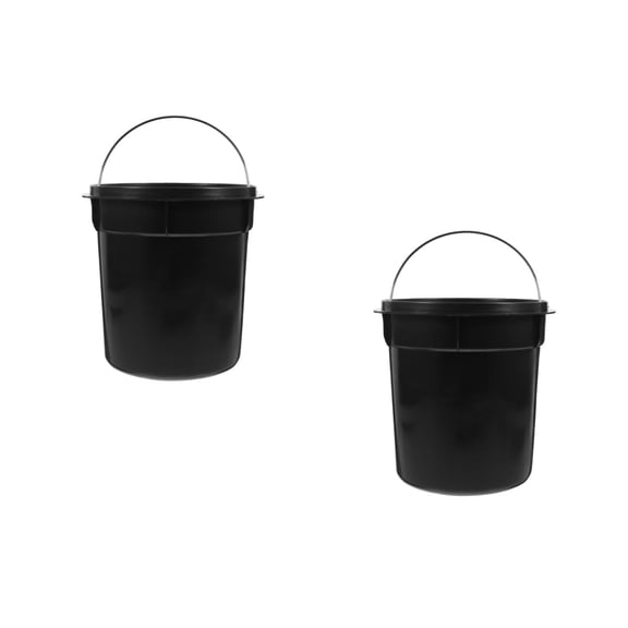 Hemoton 2pcs Trash Can Inner Bucket Replacement Removable Garbage Can Pail Liner Insert 5L Plastic Trash Bin Wastebasket Round Garbage Container Black