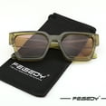 thumbnail image 6 of FEISEDY Retro 90s Square Sunglasses for Women Men Trendy Chunky Rectangle Sunglasses UV400 Protection B2385, 6 of 6