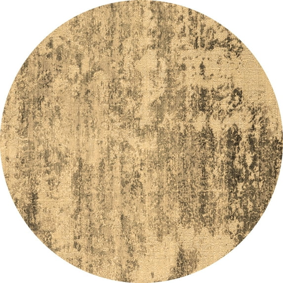 Ahgly Company Indoor Round Oriental Brown Industrial Area Rugs, 4' Round