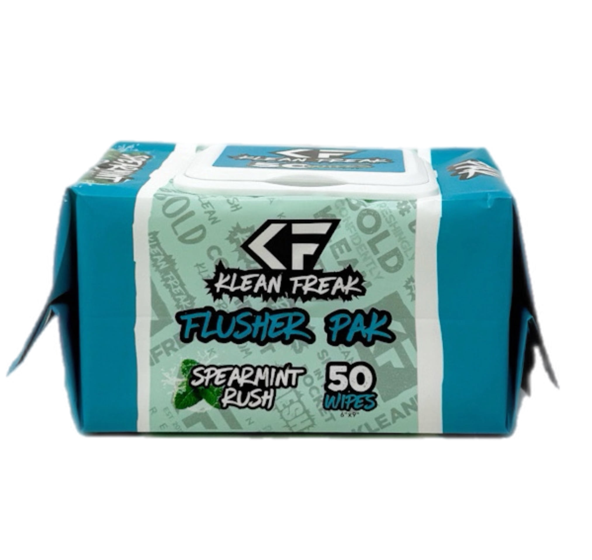 Klean Freak Flushable Wipes, Spearmint Rush, 50 Wipes, Biodegradable