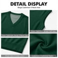 thumbnail image 6 of Dwellite Sweater Vest for Men Casual Sleeveless Knit Pullover V Neck Solid Knit Business Office Fall Winter Sweaters Dark Green L, 6 of 8
