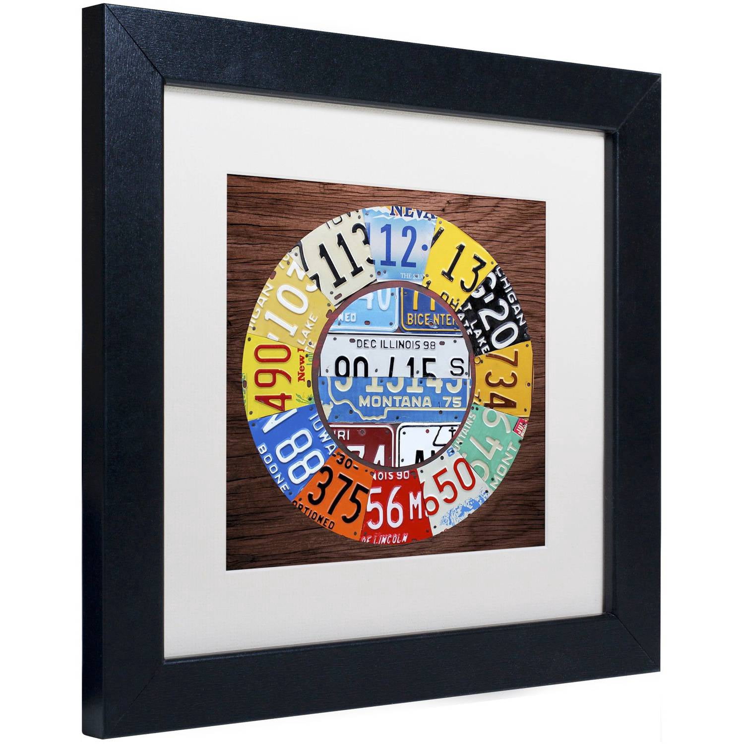 Trademark Fine Art 'Clock Square' Canvas Art by Design Turnpike, White Matte, Black Frame