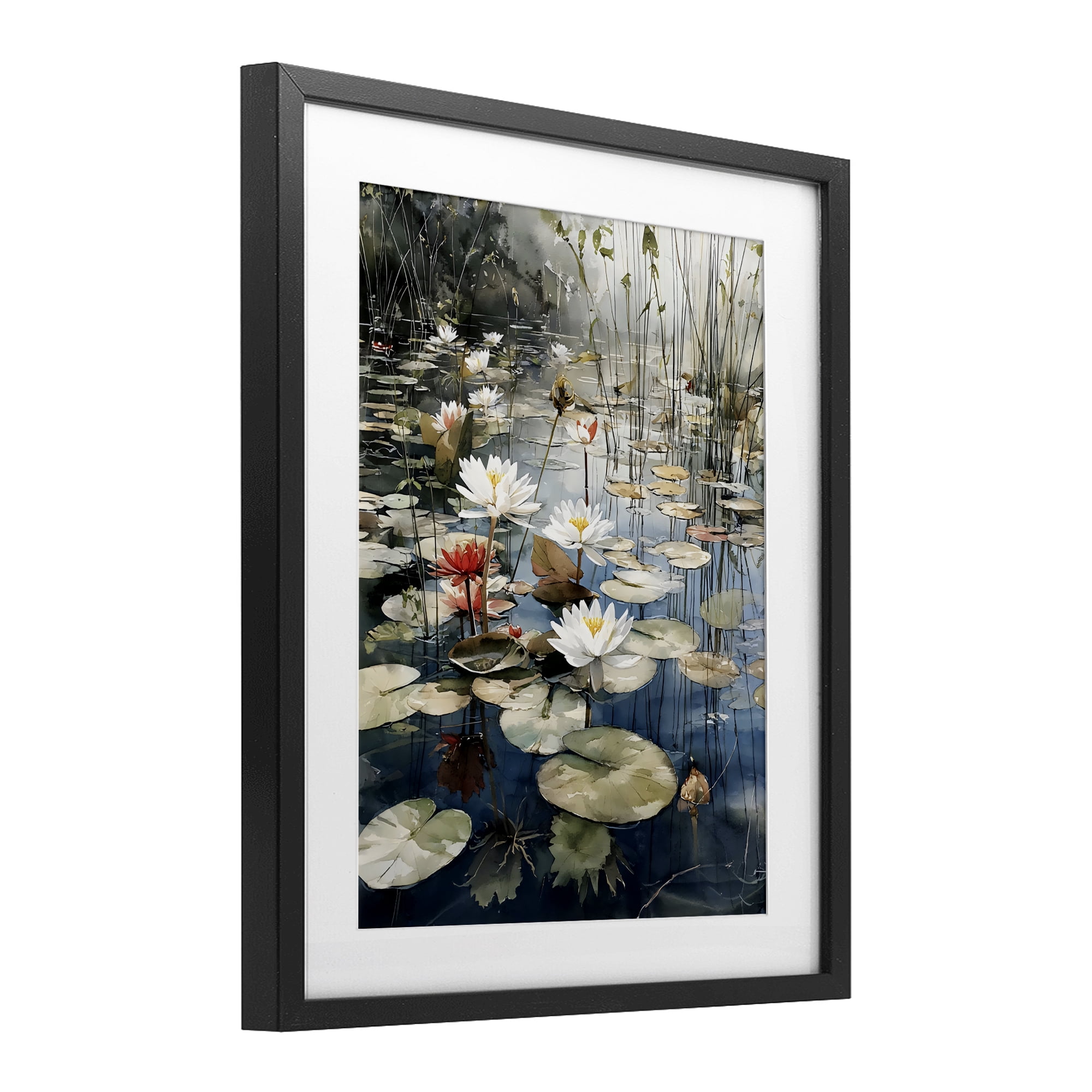 Stupell Industries Lily Wonder Pond Black Framed Print Under Glass, design by Franklyn Gregory