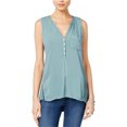 thumbnail image 1 of Camiseta sin mangas con cuello en V para mujer de Lucky Brand, verde, grande Lucky Brand Camiseta sin mangas, 1 of 1