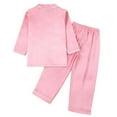 thumbnail image 4 of Little Girls Silk PJS Short Sleeve Button Down Top Pants Girls Summer Pajamas PJS for Girls Size 4T, 4 of 5