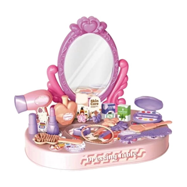 Pink B Mini Vanity Toy Set With Safe Materials For Kids Pretend Play