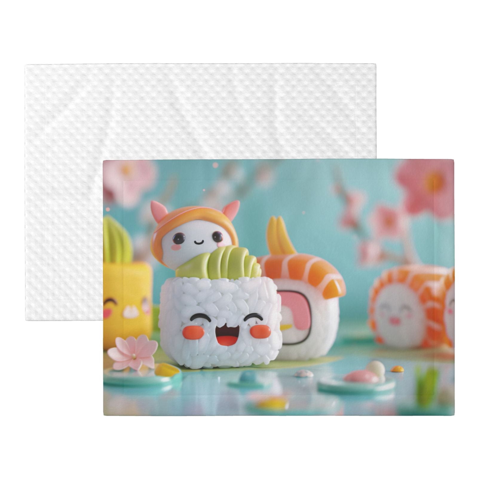 Naloa Kawaii Sushi Characters Delight Dog Blanket, 3 Sizes Cat Blanket for Indoor Cats Large Medium Small Dog Gifts-Medium
