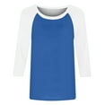 thumbnail image 5 of Holzkary 3/4 Sleeve Tops for Women Workout Jersey Shirts Baseball Style Raglan Tshirts Casual Color Block Tees Comfy Steetwear Women's 3/4 Shoulder Sleeve Color Blocked T Shirt Top Blue S, 5 of 5