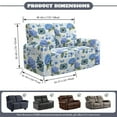 thumbnail image 6 of TSOVTHRID Reclining Loveseat Cover Stretch Love Seat Couch Covers with Elastic Bottom 6 Pieces Washable Reclining Loveseat Slipcover for Pets, Hydrangea Bohemia Floral Butterfly Print, 6 of 7