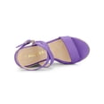 thumbnail image 4 of BLISSFUL STEP Women's Shoes Espadrille Wedge Slingback Crisscross Sandals Purple 6, 4 of 7