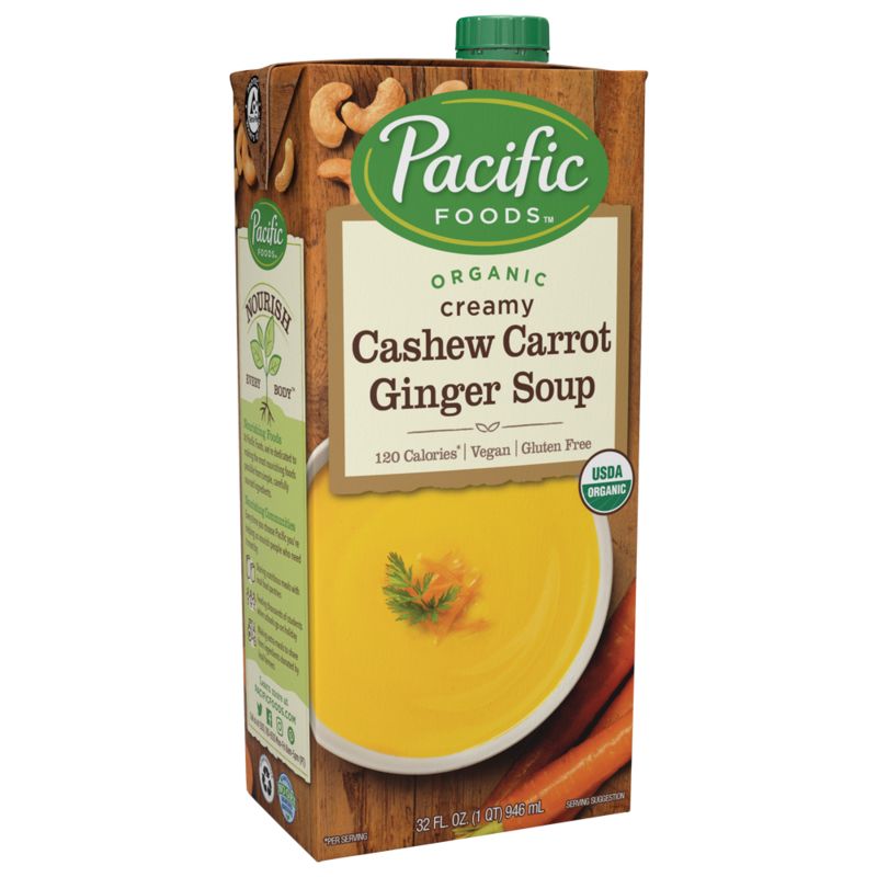 Pacific Foods Organic Cashew Carrot Ginger Soup, 32Ounces