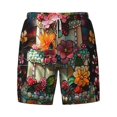 thumbnail image 4 of Lsque Mens Swim Trunks Stained Glass Floral Cake Pattern - Bathing Suit Compression Liner - Beach Swim Shorts Swimwear - (S-3XL) - Stretch Quick Dry -XX-Large, 4 of 9