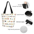 thumbnail image 4 of Pofeuu Colorful Trains Print Women Fashion Shoulder Handbags Top Handle Satchel Bags Tote Shoulder Shopping Bag Stylish Canvas Tote Bag, 4 of 6