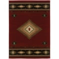 thumbnail image 2 of Oriental Weavers Hudson Area Rug - 087K1 - 10' x 13' - in Red/ Green - Southwestern Lodge Style, Stain Resistant, Family and Pet Friendly , Family, Dining, Living Room Rug, 2 of 4