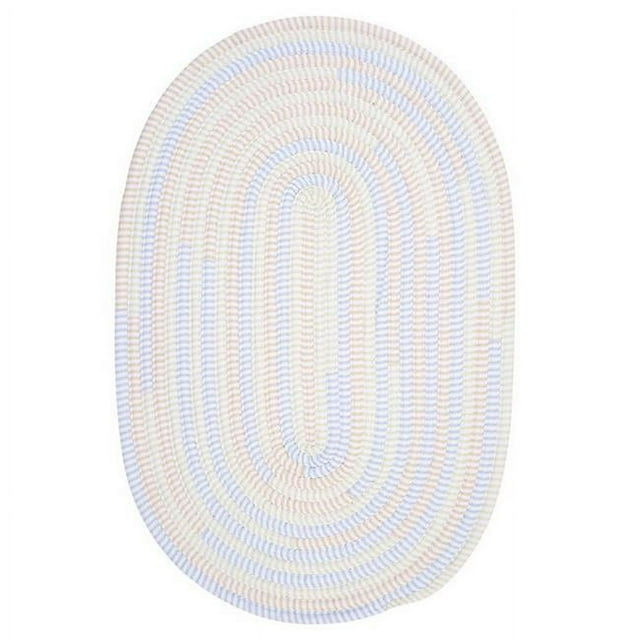 Colonial Mills Rug TK58R096X096 Ticking Stripe- Starlight 8 ft. round Braided Rug