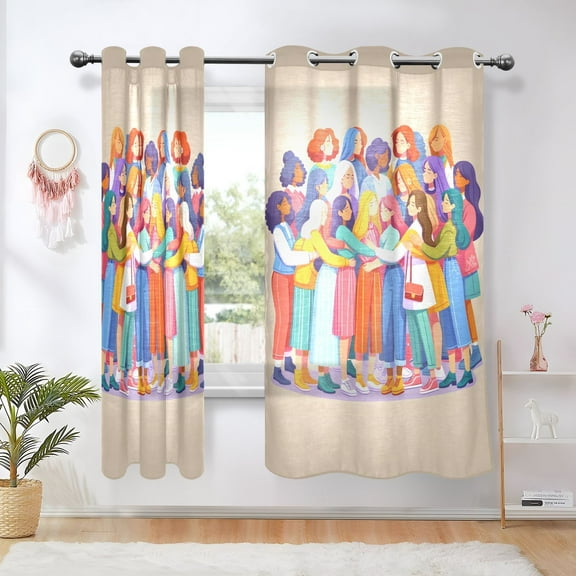 Hugs Girls Blackout Curtains Thermal Insulation 63 inch Grommet for Bedroom Living Room Bathroom Kitchen Windows 2 Pack
