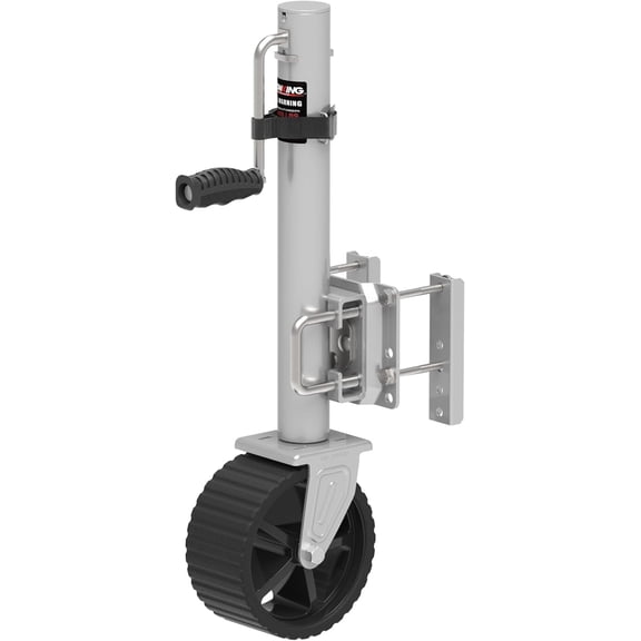 TOWKING 2000 lbs 8-Inch Wheel Trailer Jack, 13" Vertical Movement for RV Boat & Utility Trailers,Silver