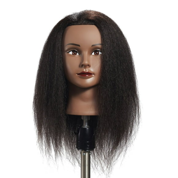 Hairginkgo Mannequin de Cheveux 100 % Véritable Tête de Coiffeur Tête de Formation Cosmétologie Tête de Poupée (91711B0216)
