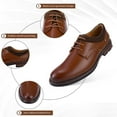 thumbnail image 3 of HA-EMORE Men  Oxford Shoes Business Dress Shoes Men Lace Up Vintage Leather Shoes Business Casual Shoes RoundToe Leather Shoes, 3 of 7