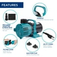 thumbnail image 4 of Alpine Corporation PEG5600 5600 GPH Vortex Energy-Saving Pump for Ponds, Fountains, Waterfalls, and Water Circulation – Ultra-Quiet, High Lift, Vertical/Horizontal Use, Black/Teal, 4 of 13