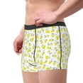 thumbnail image 3 of Wukai Yellow Lemon Leaves Print Men’s Underwear Breathable Boxer Briefs,&nbsp;Moisture Wicking & Breathable-Small, 3 of 7
