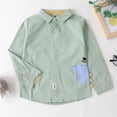 thumbnail image 2 of Otqutp Toddler Wedding Tops Kids Toddler Baby Boys Girls Shirt Long Sleeve Cartoon Lapel Button Down Shirt Outwear Tops with Pockets, 2 of 6