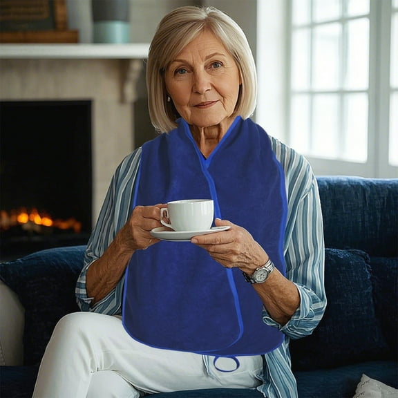 Adult Bibs for Eating, Extra Large Washable Clothing Protectors with Adjustable Closure for Elderly Seniors and Disabled Men Women, Adaptive Bibs