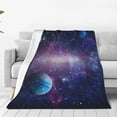 thumbnail image 4 of Salouo Planets Stars And Galaxies1 Print Bed Blankets,Flannel Blanket Comfortable Air Conditioning Blanket Lightweight Blanket for Sofa Bed Travel & Couch -50"x40", 4 of 8