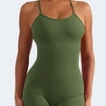 thumbnail image 4 of Women Backless Tummy Control Jumpsuits High Waist Workout Jumpsuits Sleeveless V Back Scrunch Yoga Rompers, 4 of 8