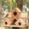thumbnail image 4 of QualitChoice Bee Bird Nest Feeder In Garden For Nature-Loving Bees Each Entrance Hole. Solid Wood Bird Nest type+2, 4 of 6