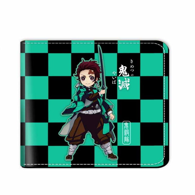 Billetera Kamados Tanjirous, con personajes de anime, delgada y plegable