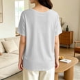 thumbnail image 6 of Fengqque Womens Short Sleeve Tops V Neck Summer T Shirt Casual Basic Tees Solid Color Trendy Tops Gray S(S), 6 of 6