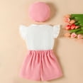 thumbnail image 5 of Hessimy Baby Girl Outfit Tops and Shorts Set Toddler Girl Spring Summer Clothes,Spring Summer Wear(Pink,9-12 Months), 5 of 7
