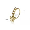 thumbnail image 4 of 20G Surgical Steel Nose Ring Hoop Nose Rings Butterfly Nose Hoops CZ Nose Piercing Jewelry 5/16 - Gold Plated, 4 of 5