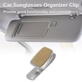 thumbnail image 3 of Unique Bargains Car Sunglasses Clip Magnetic Universal Sun Visor Eyeglasses Holder Clip PU Leather Beige,Silver Tone 9.5x3.8cm 1 Pcs, 3 of 6