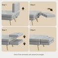 thumbnail image 6 of Lofka Futon Sofa Bed, 70.9" Loveseat 3in 1 Convertible Couch with Adjustable Backrest, Removable Armrest for Extended Length, Easy Assembly, Sleeper Couches for Living Room, Gray, 6 of 9