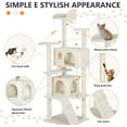 thumbnail image 7 of BestPet 62in Cat Tree Tower for Indoor Cats,Multi-Level Cat Furniture Activity Center with Cat Scratching Posts Stand House Cat Condo with Funny Toys for Kittens Pet Play House,Beige, 7 of 7