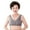 Gray, variant on Plus Size Breathable Bra for Middle Age Women Lightly Padded Wire Free Bra Lace Cotton Bralette