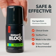SweatBlock Maximum Strength Roll-On Antiperspirant for Excessive Sweat & Odor Control