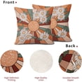 thumbnail image 5 of Summer Sun Daisy Floral Pillow Covers 18X18 Inch Set of 2 Vintage Flowers Burnt Orange Green Decorative Square Pillow Cases Farmhouse Seasonal Cushion Case Home Decor for Sofa Couch Bedroom Outdoor, 5 of 6