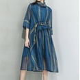 thumbnail image 4 of Women's Summer Half Sleeve Tulle Dress Casual Loose Fit Organza Funky Dress GY2280 Blue, 4 of 5