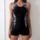 thumbnail image 4 of Traje de baño de una pieza para mujer, moda para mujer, sin mangas, estampado, cuello redondo, bikini, traje de baño push-up, acolchado, traje de baño, mono de baño para mujer, traje de baño de moda p, 4 of 8
