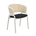 thumbnail image 3 of LeisureMod Ervilla Modern Dining Chair with White Powder Coated Steel Legs and Wicker Back, Set of 4, 3 of 14