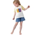 thumbnail image 5 of FamilyThread Girls Boys Short Sleeve Raglan T Shirts Kids Rainbow Striped Summer Tops Crewneck Basic Rainbow Graphic Tees 3-13 Years, 5 of 8