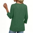 thumbnail image 6 of Women's Casual Solid Color Pleated Short Sleeve V-Neck Blouse for Spring and Summer, 6 of 8