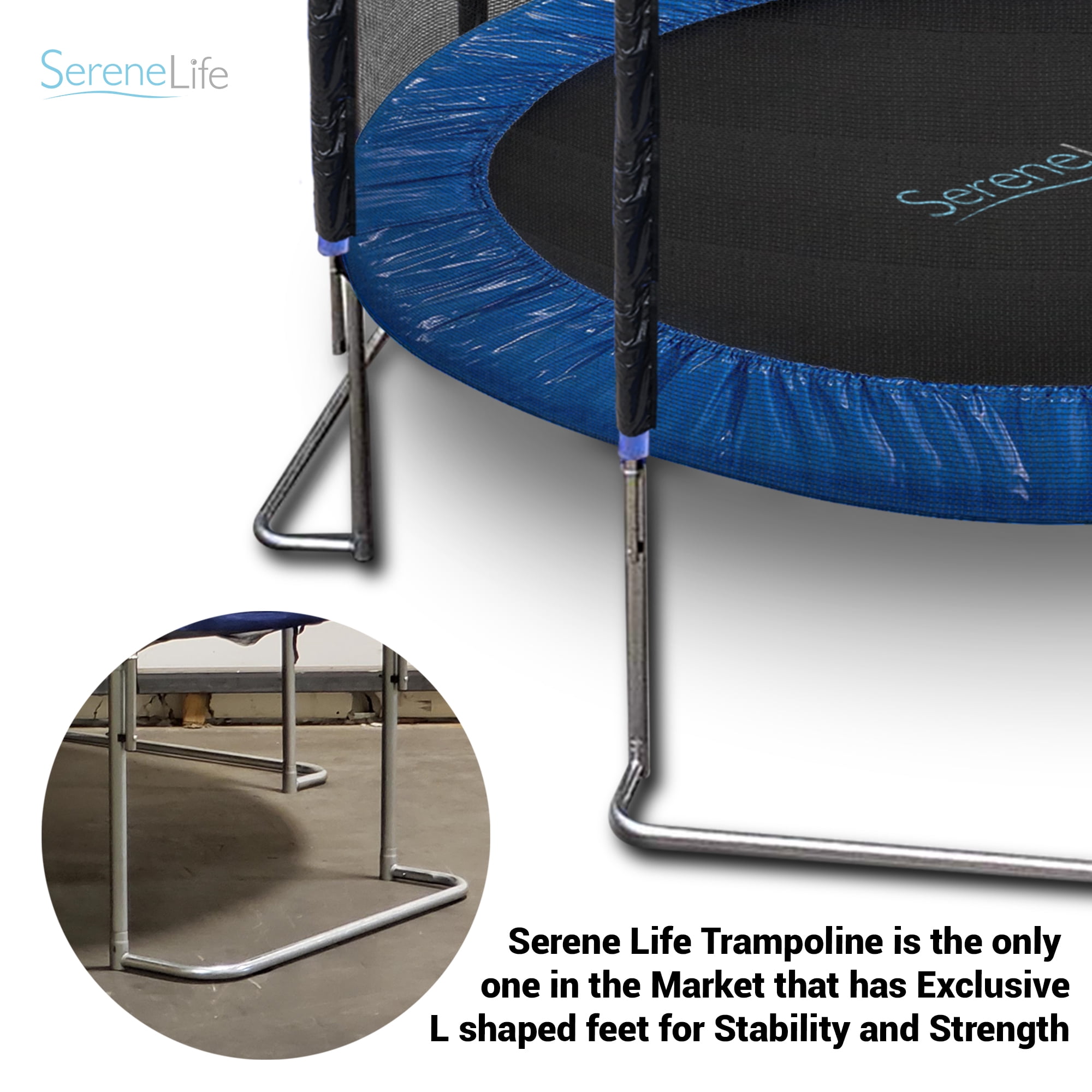 SereneLife Backyard Sports Trampoline Large Outdoor Jumping Fun Trampoline for Kids/Children, 8ft.