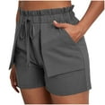 thumbnail image 5 of Lace Trim Beach Shorts for Women High Waisted Drawstring with Outer Pockets, Loose Scoop Hem Casual Vacation Shorts, 5 of 8
