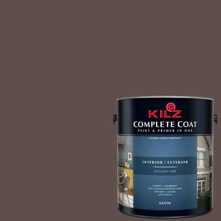 KILZ COMPLETE COAT Interior/Exterior Paint & Primer in One #LM150 Chocolate (Best Chocolate Brown Paint Color)
