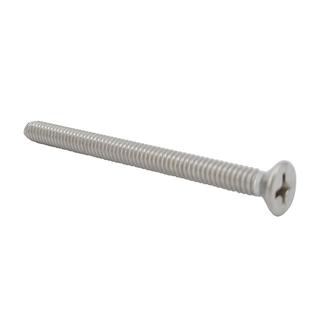 FixtureDisplays Vis à Tête Plate Inox 8-32*2", Filetage Complet, Entraînement Phillips, Acier Inoxydable 18-8, Filetage Machine 315030