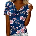 thumbnail image 3 of Otvok Women'S Tops Solid Color Fashionable Pile Collar Breathable Summer Short Sleeved Casual T-Shirt, 3 of 6